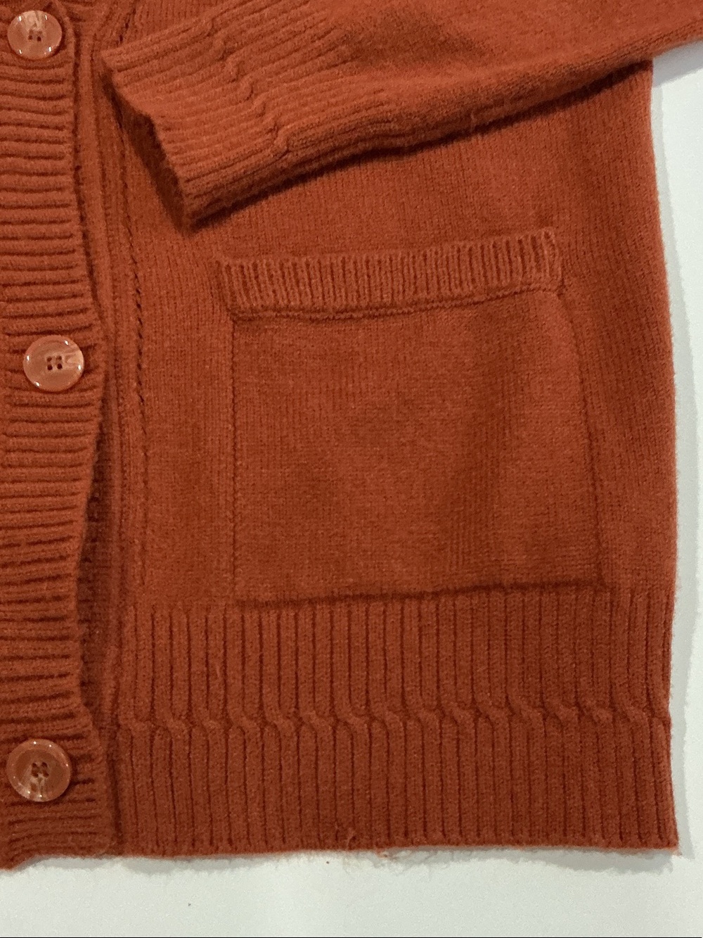 Cyrus Rust-Orange Button Cardigan - Picture 5 of 7